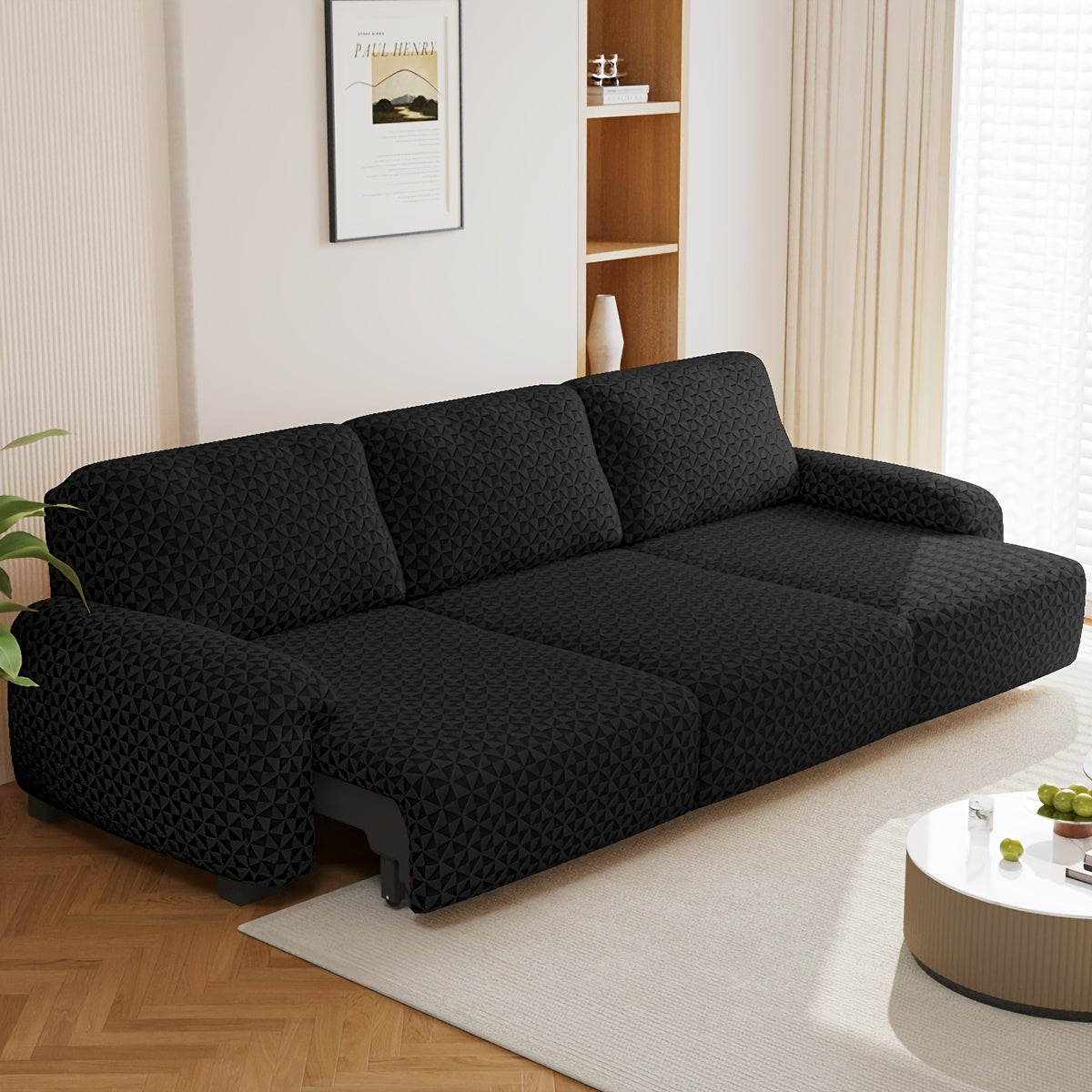 Housse de canapé épaisse extensible en polaire jacquard à housses séparées, tissu de 200 à 250 g/m²