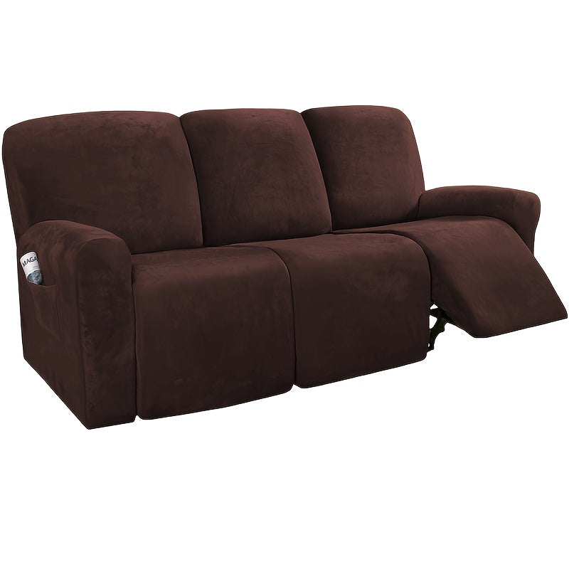 Housse de canapé extensible en velours matelassée, vue de dos