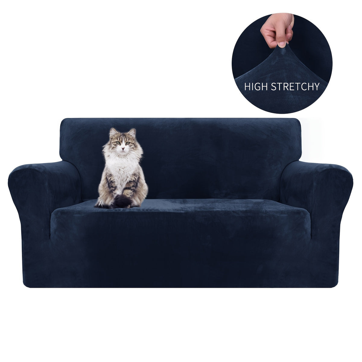 Housse de canapé extensible en velours jacquard antidérapante d'esprit vintage