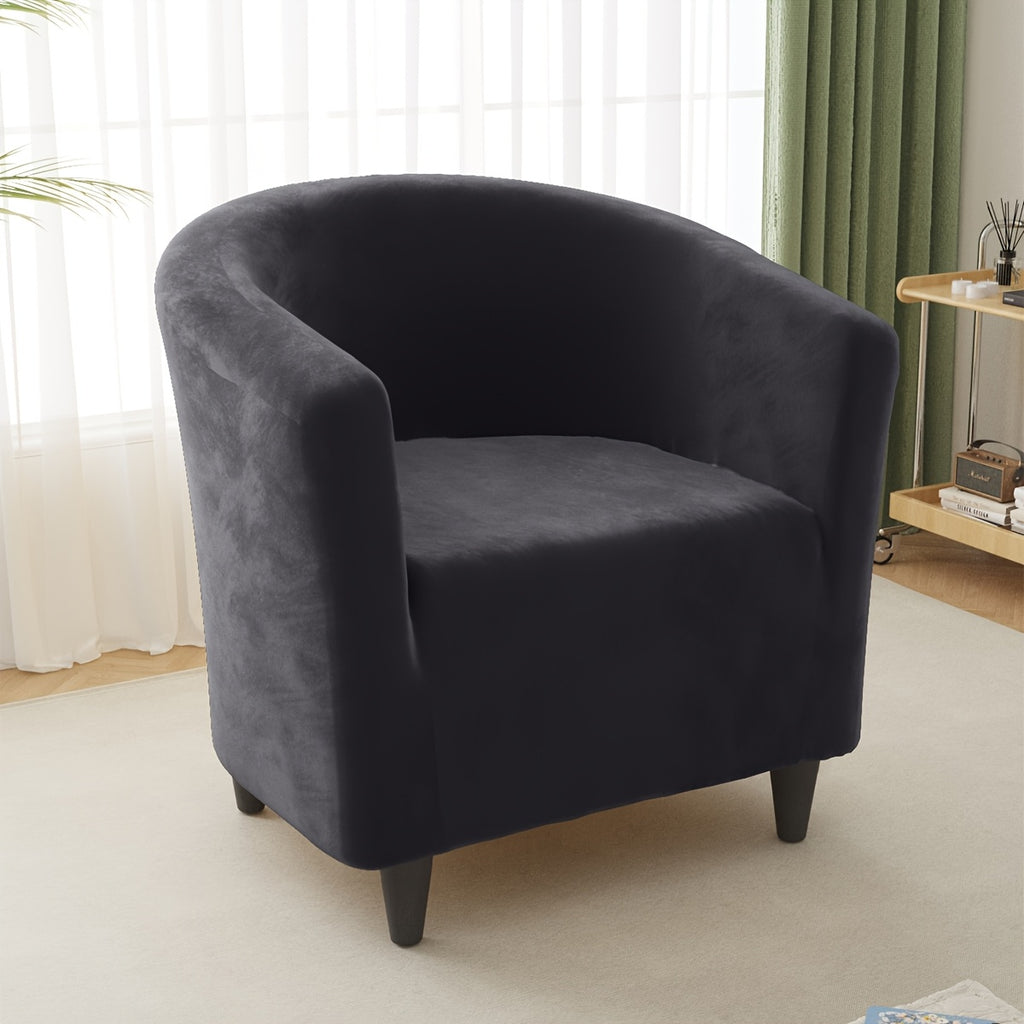 Housse de canapé épaisse extensible en velours pour fauteuil, mise en situation