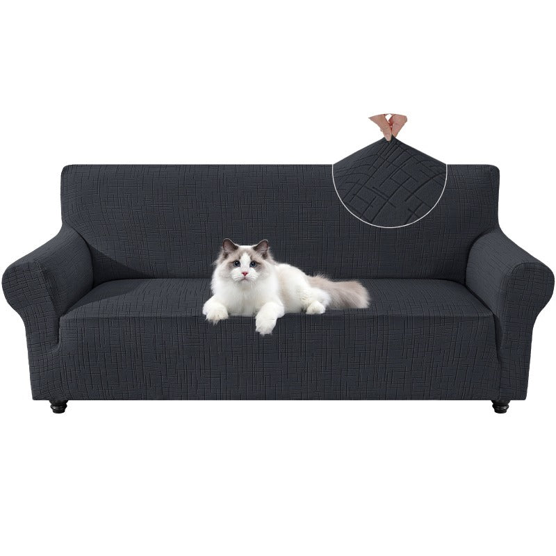 Housse de canapé en coton à rayures à volants — détail de la matière : coton
