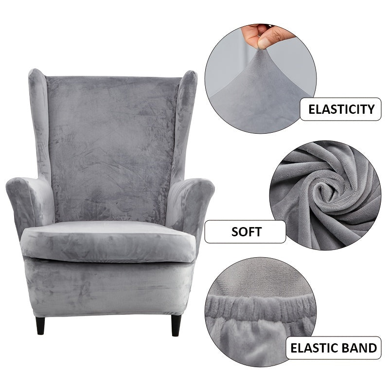 Housse de canapé épaisse extensible en velours pour fauteuil, autre coloris