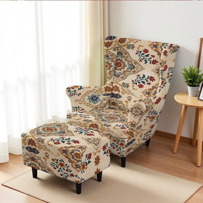 Housse de canapé extensible en fibre de lait imprimée à motif fleuri