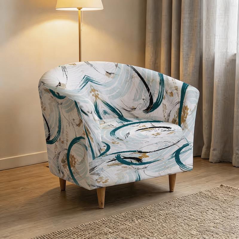 Housse de canapé légère extensible en fibre de lait matelassée à motif, vue de dos