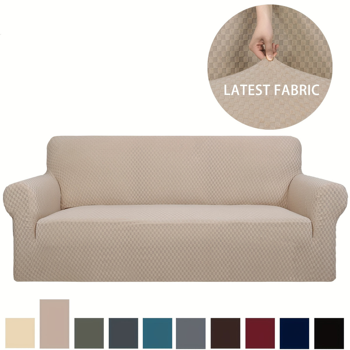 Housse de canapé épaisse extensible en polaire jacquard à housses séparées, tissu de 200 à 250 g/m²