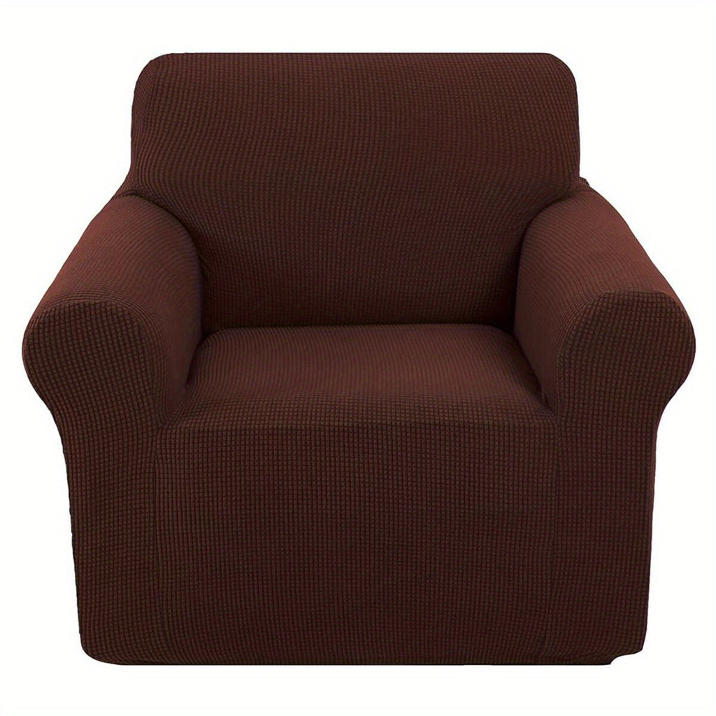 Housse de canapé épaisse extensible en polaire jacquard — détail de la matière : polaire