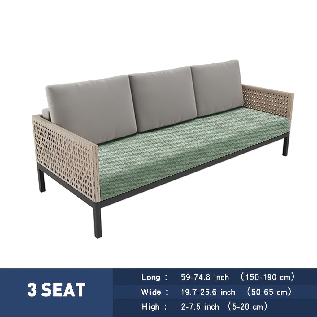 Housse de coussin extensible en jacquard en T, détail de la finition