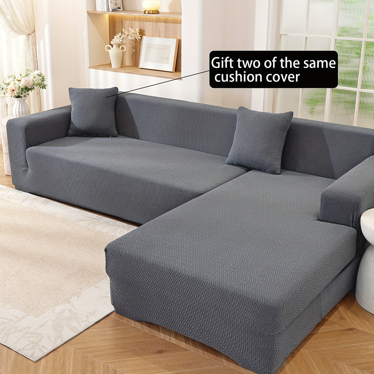 Housse de canapé extensible en polaire jacquard à housses séparées, visuel produit
