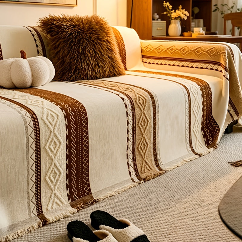 Housse de canapé en chenille, vue d'ensemble