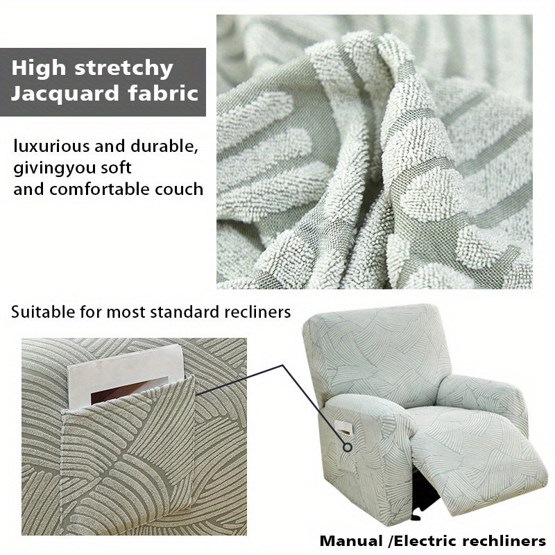 Housse de canapé extensible en jacquard avec poche de rangement, détail de la finition
