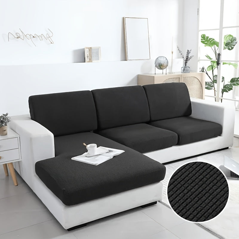 Housse de canapé extensible en velours côtelé jacquard antidérapante, vue d'ensemble
