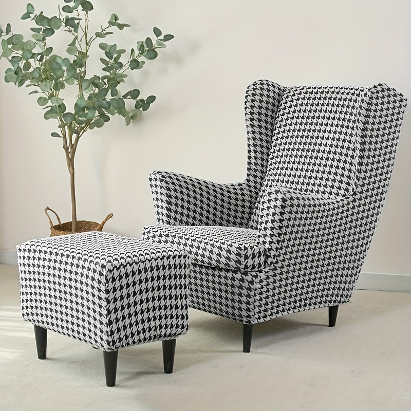 Housse de canapé extensible en polaire jacquard à housses séparées — détail de la matière : polaire