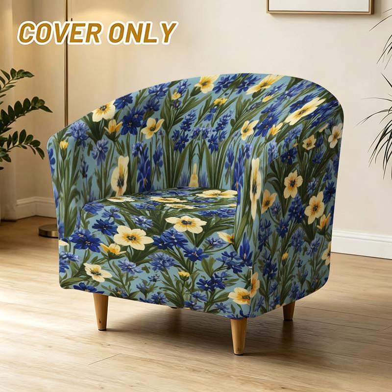 Housse de canapé légère extensible en fibre de lait matelassée à motif fleuri