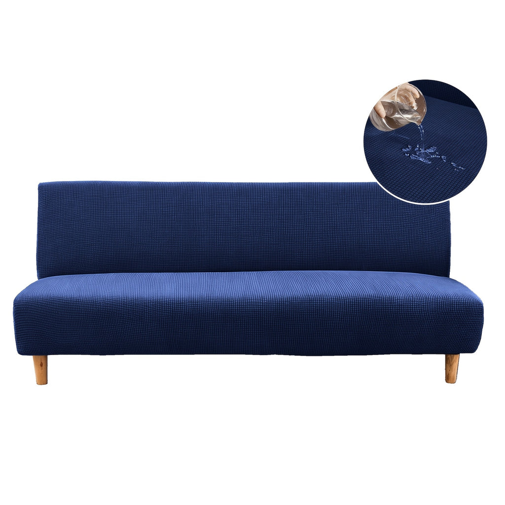 Housse de canapé extensible en polaire jacquard à carreaux sans accoudoirs, housse posée