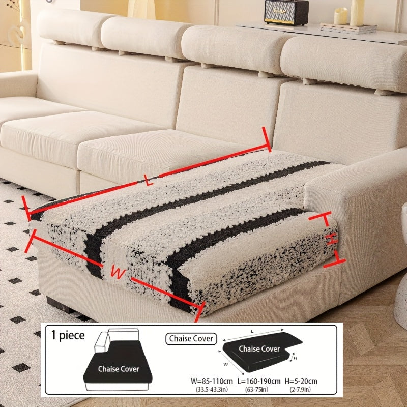 Housse de canapé extensible en velours antidérapante d'esprit vintage, détail de l'ourlet