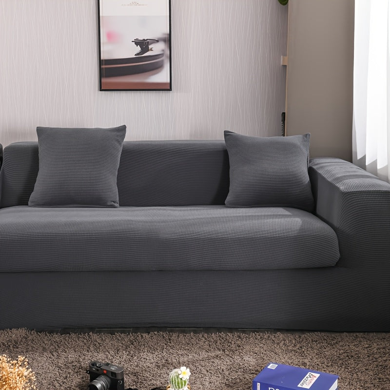 Housse de canapé épaisse extensible en polaire jacquard à housses séparées, autre coloris