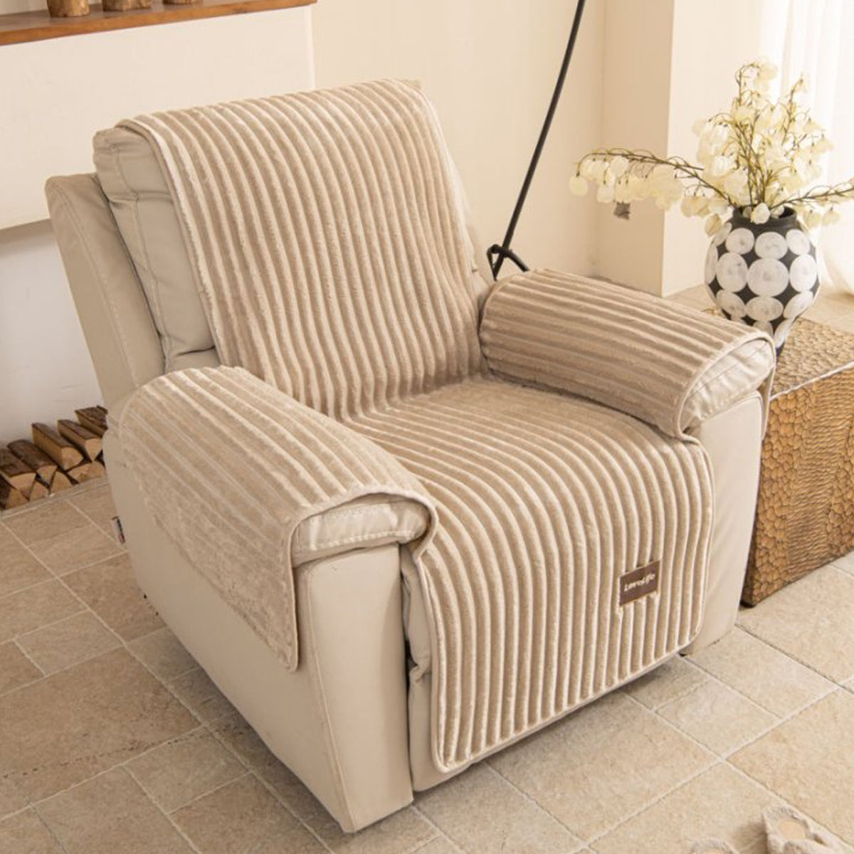 Housse de canapé à rayures pour fauteuil, tissu de 200 à 250 g/m²