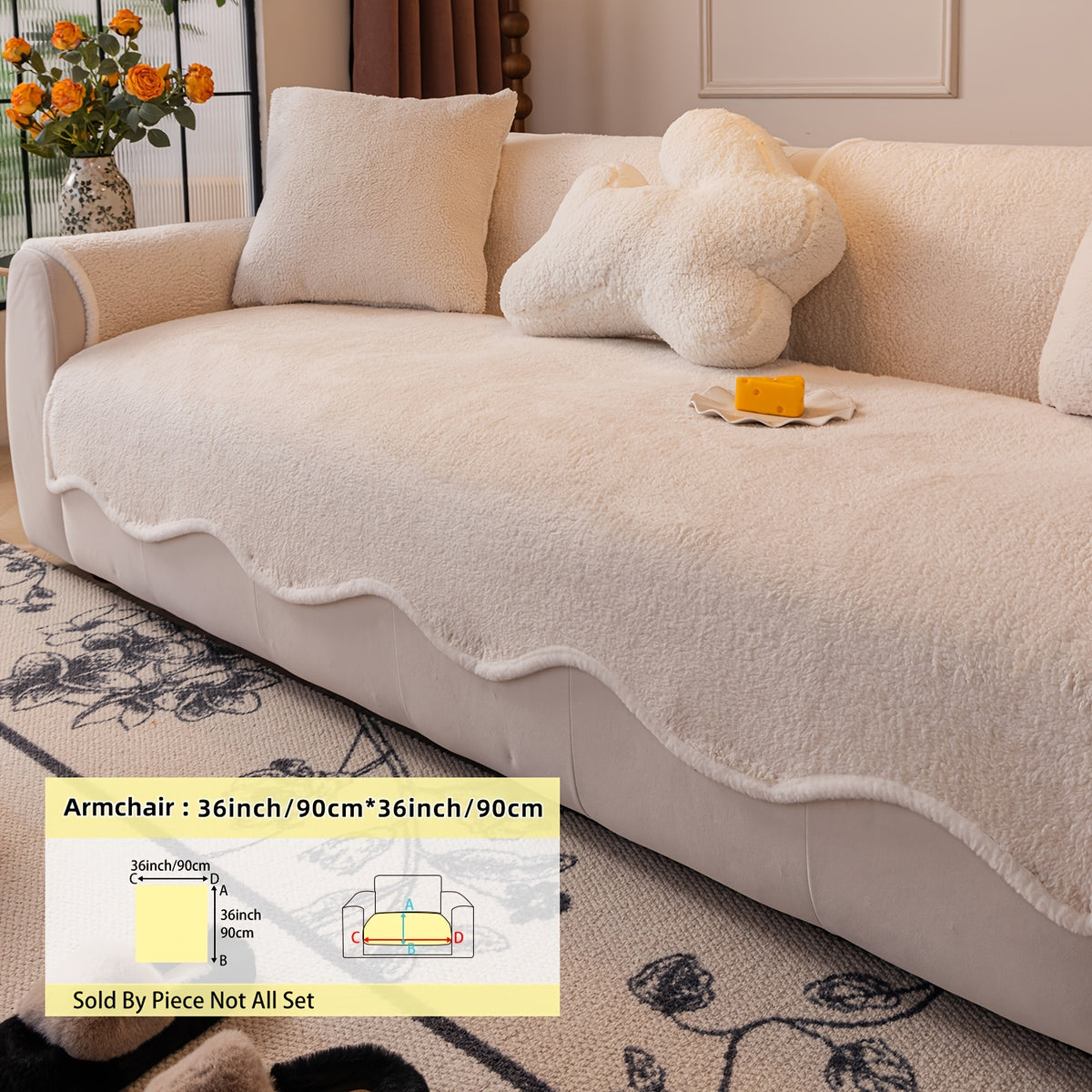 Housse de coussin matelassée antidérapante, visuel produit
