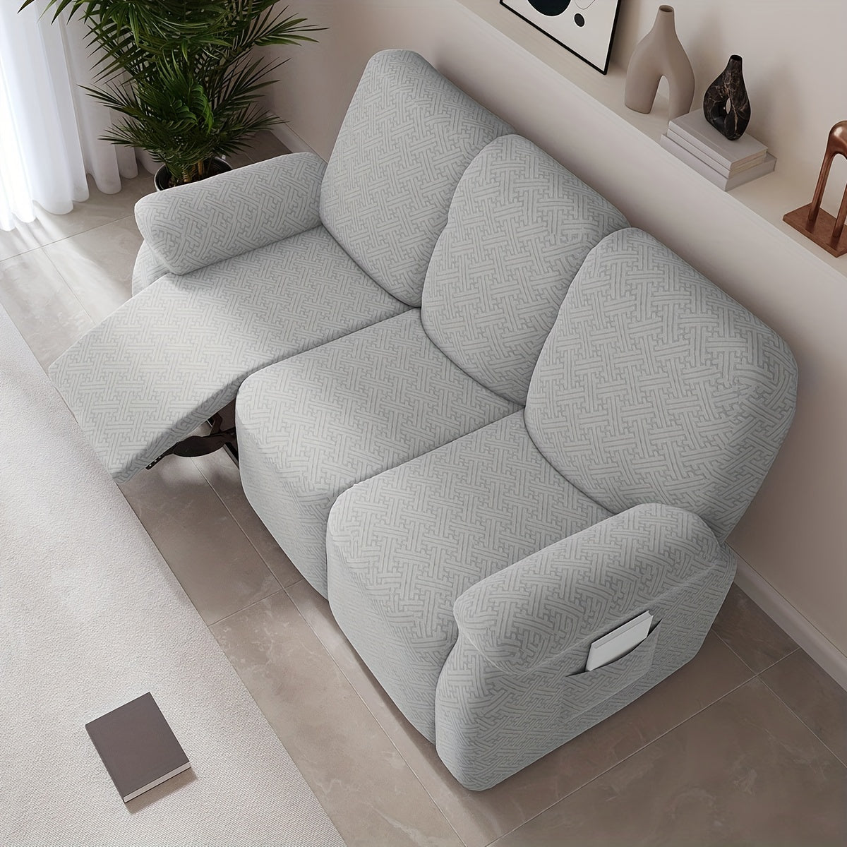 Housse de canapé extensible en polaire jacquard, visuel produit