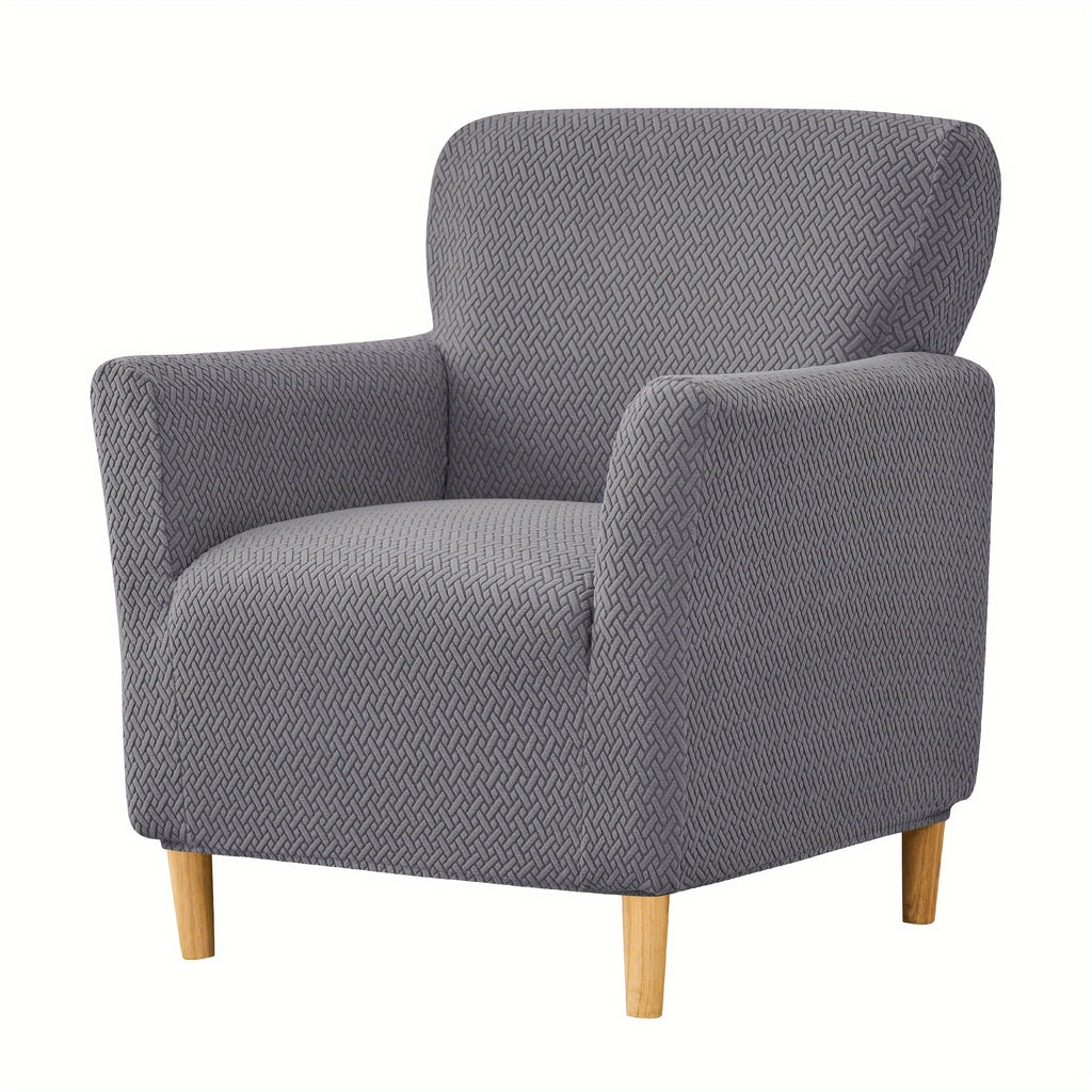 Housse de fauteuil extensible en polaire jacquard pour fauteuil, visuel produit