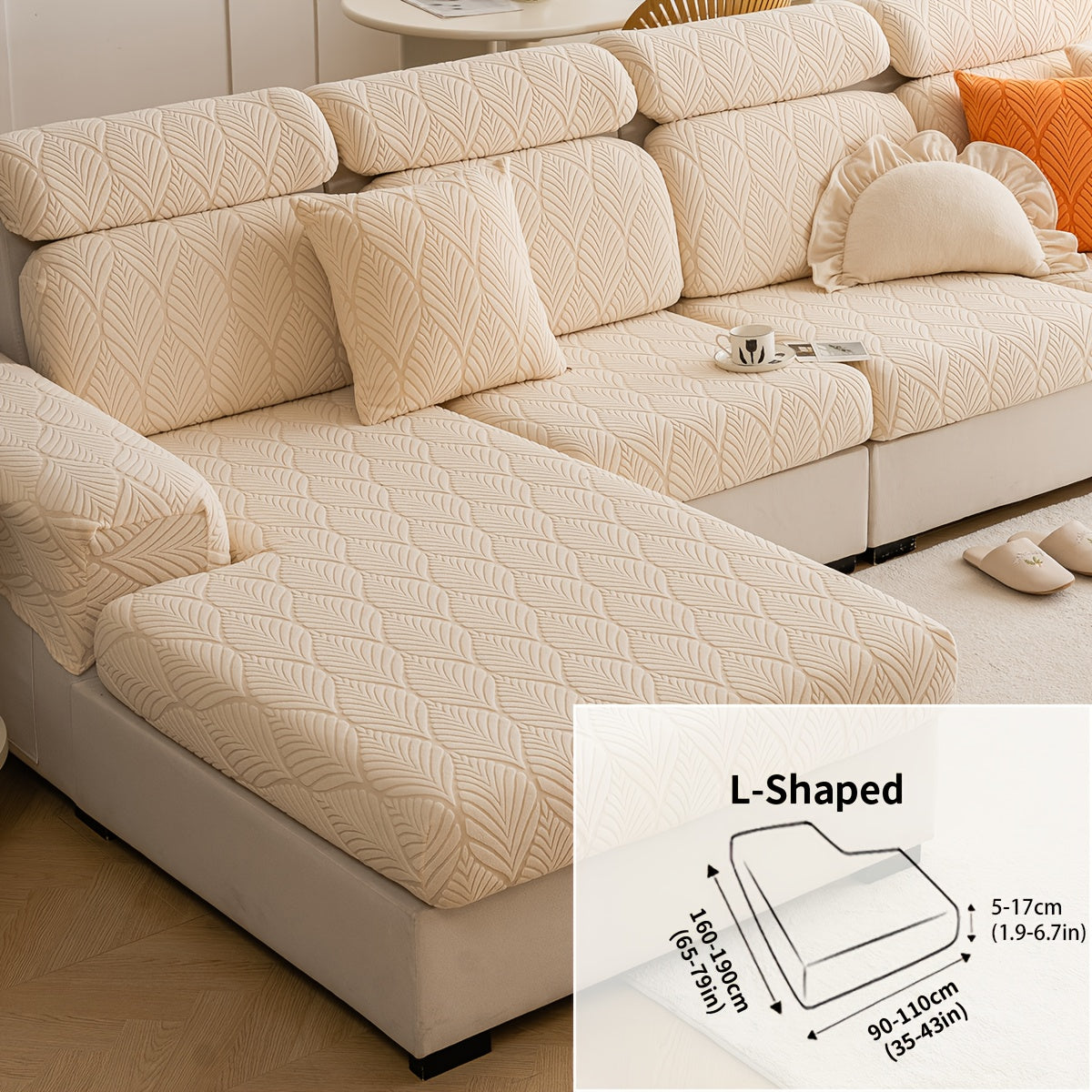 Housse de canapé extensible en polaire à housses séparées, gros plan sur le tissu