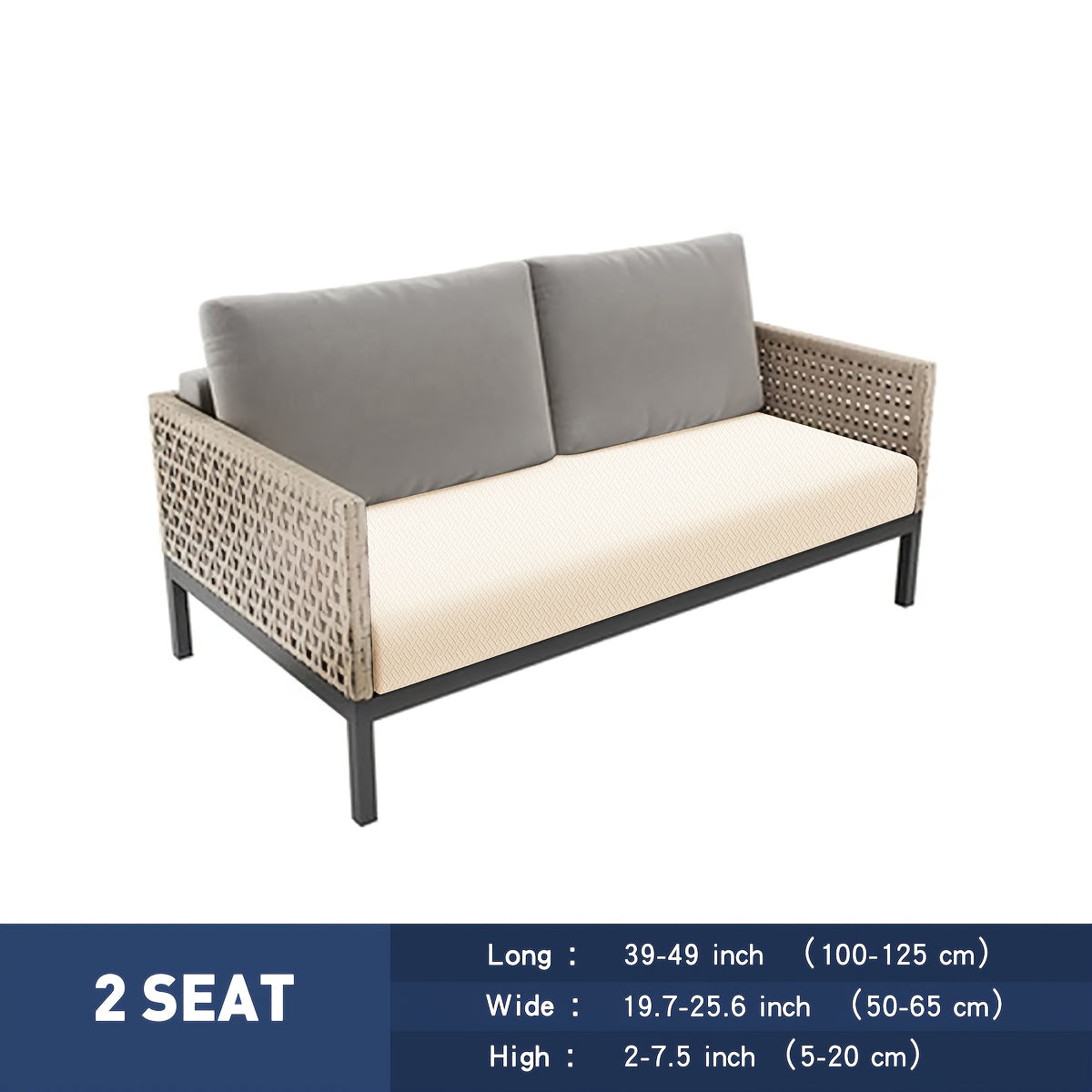 Housse de coussin extensible en polyester en T, vue d'ensemble
