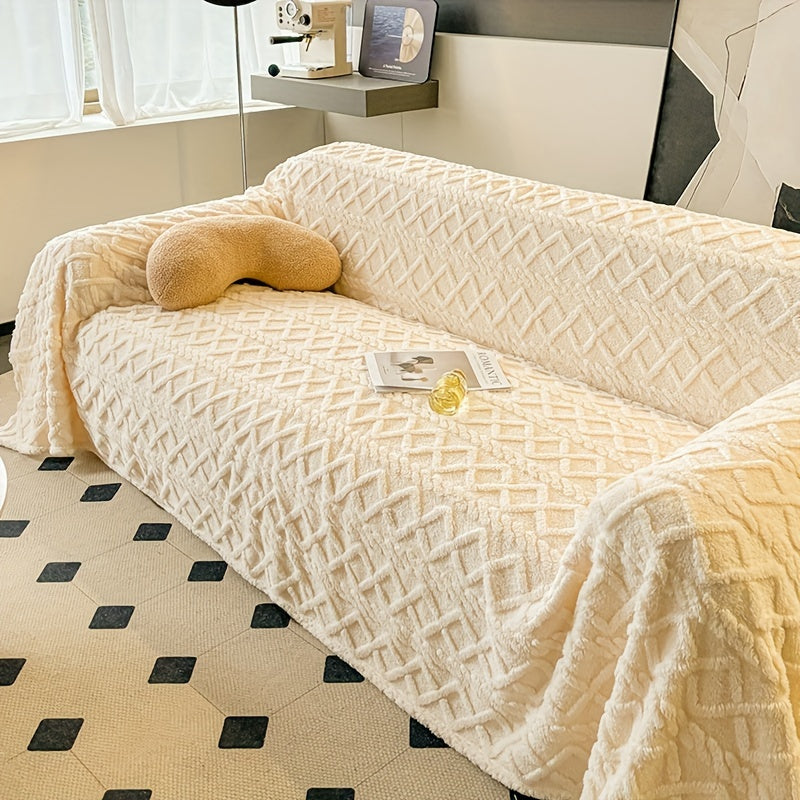 Housse de canapé épaisse en velours jacquard, détail de la finition