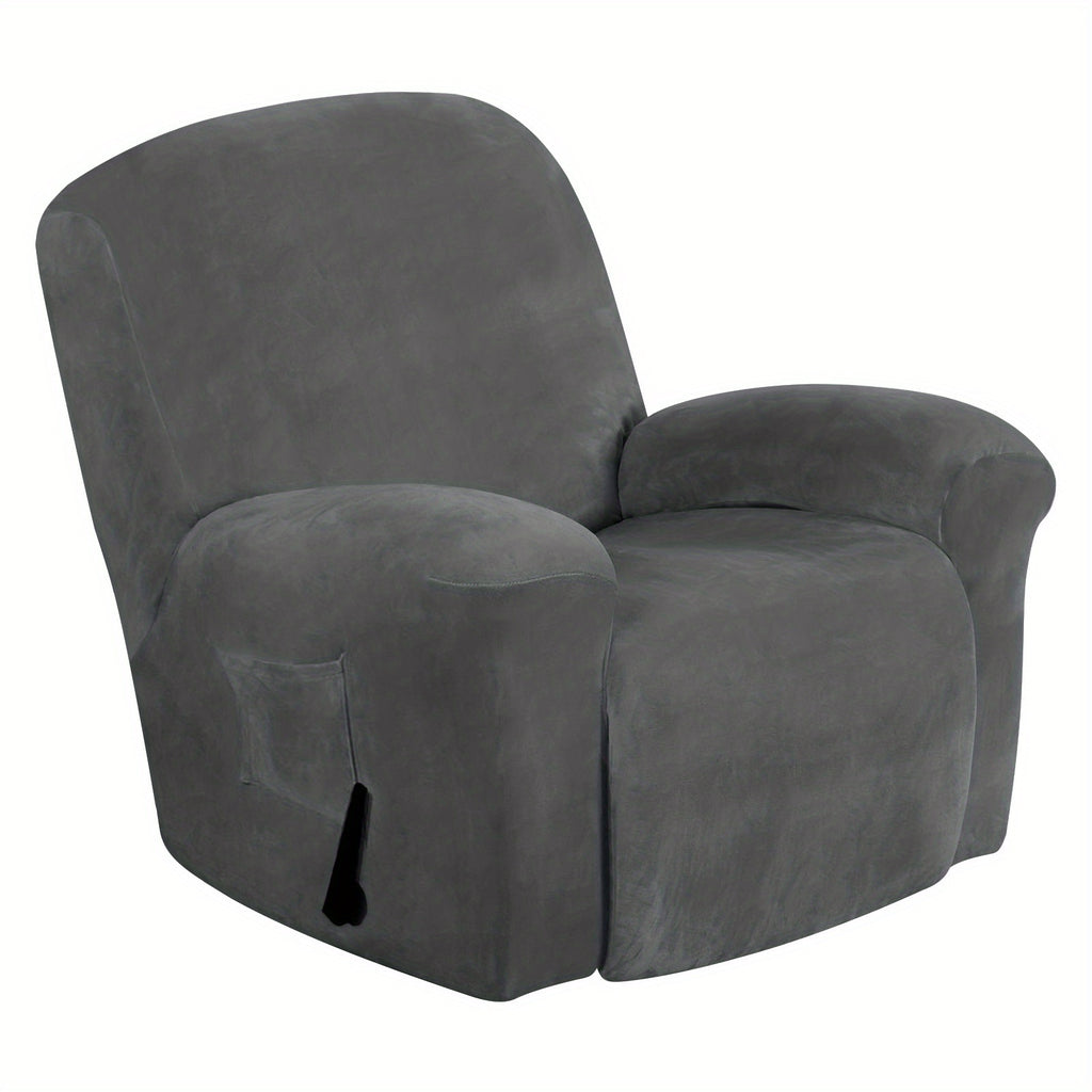 Housse de fauteuil épaisse extensible en velours, vue de dos