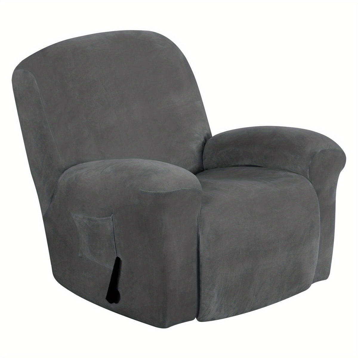 Housse de fauteuil épaisse extensible en velours, vue de dos