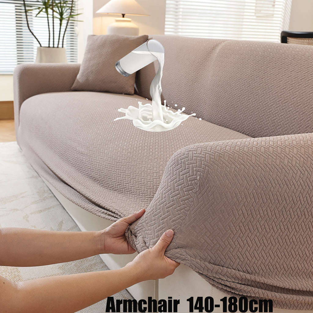 Housse de canapé extensible en polaire jacquard, housse posée