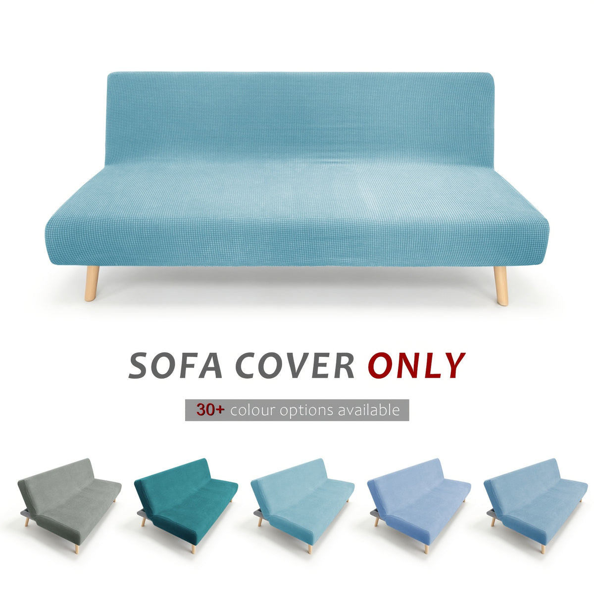 Housse de canapé extensible en velours côtelé jacquard sans accoudoirs, autre coloris