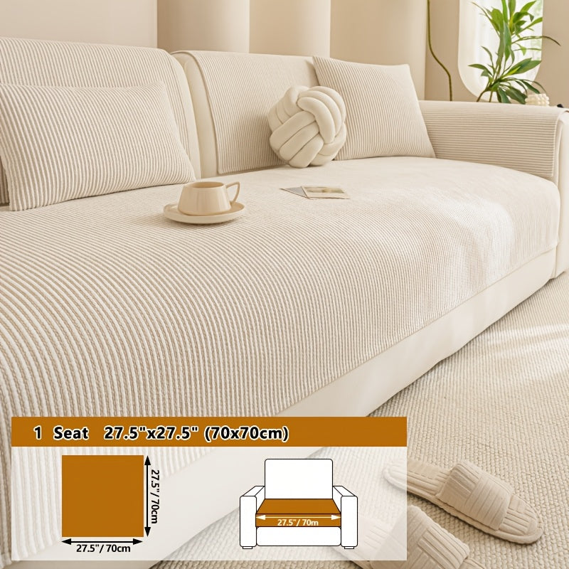 Housse de coussin en chenille en fils teints, détail de la finition