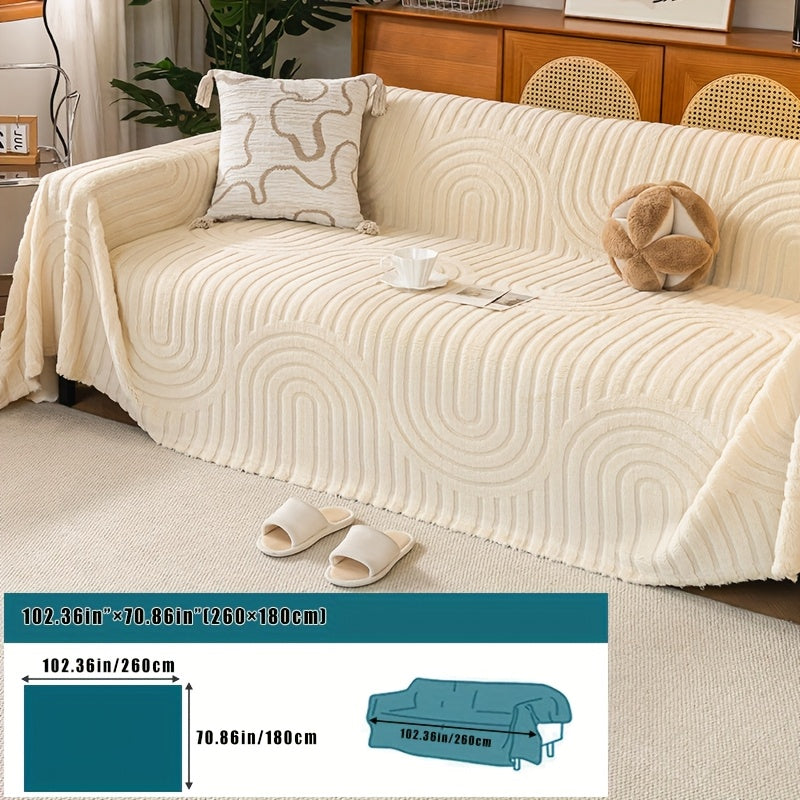 Housse de canapé épaisse en velours jacquard d'esprit vintage, tissu de 500 g/m²