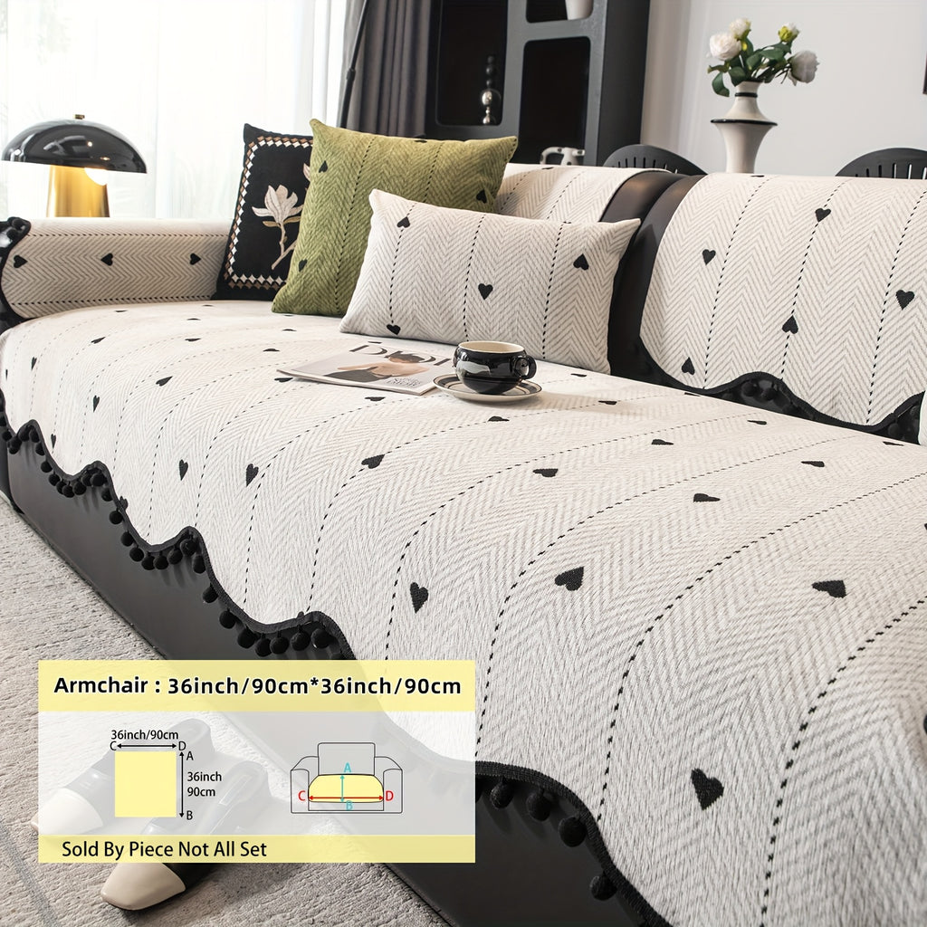 Housse de coussin en chenille jacquard antidérapante, visuel produit