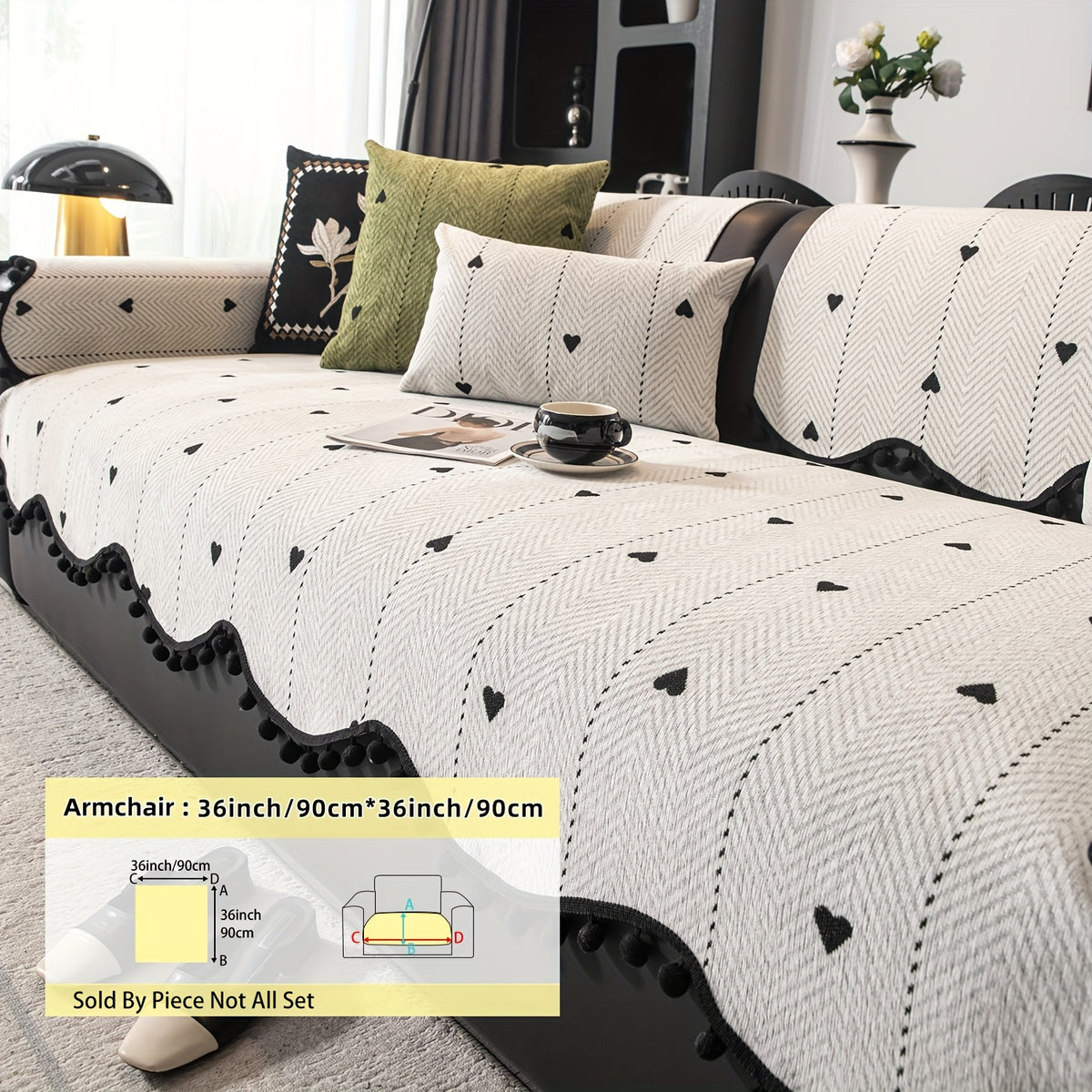 Housse de coussin en chenille jacquard antidérapante, visuel produit
