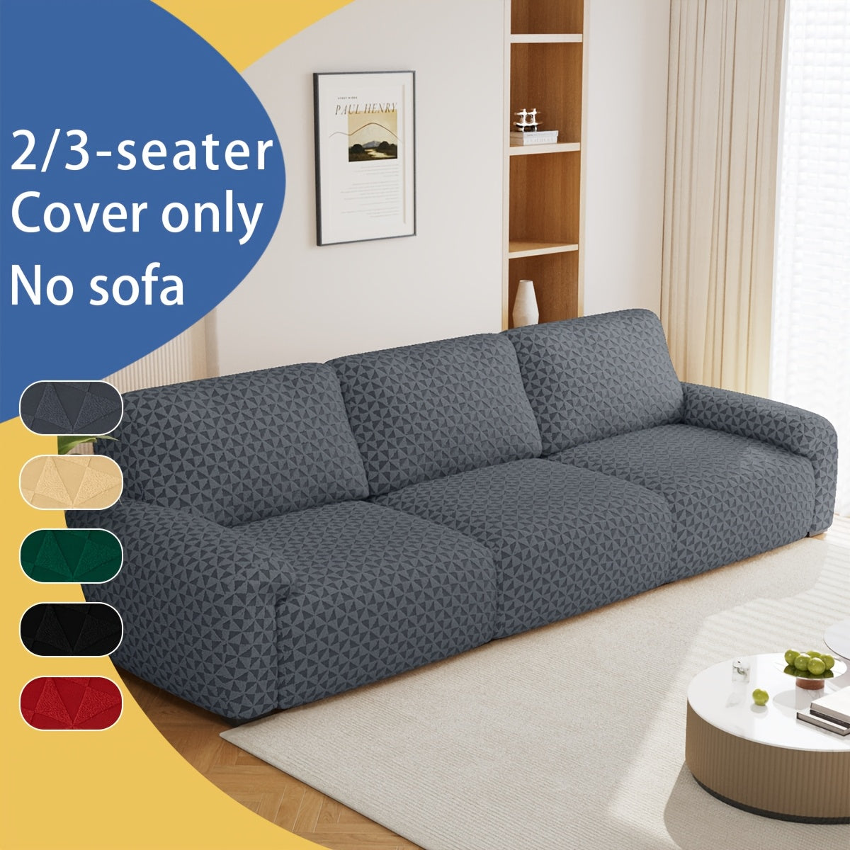 Housse de canapé épaisse extensible en polaire jacquard à housses séparées, gros plan sur le tissu