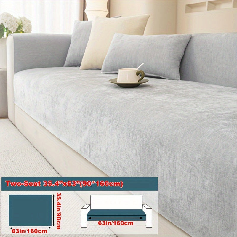 Housse de coussin épaisse en chenille antidérapante, compatible fauteuil, canapé deux places, canapé trois places