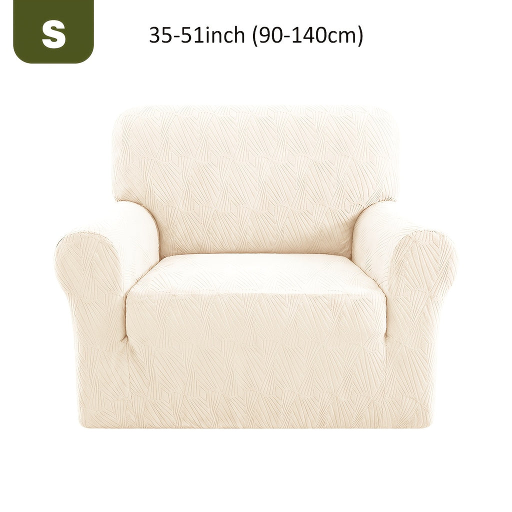 Housse de canapé extensible en polaire jacquard — détail de la matière : polaire