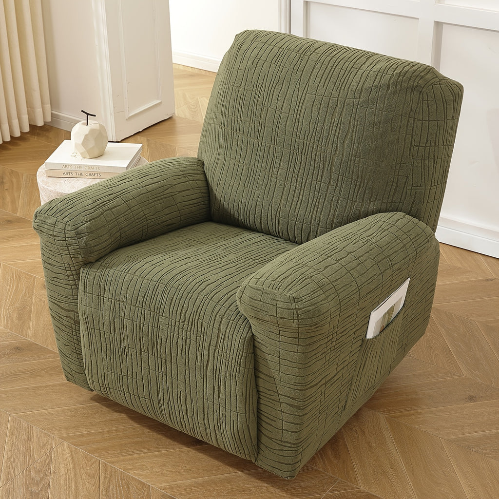 Housse de canapé extensible en polaire jacquard antidérapante à housses, vue d'ensemble