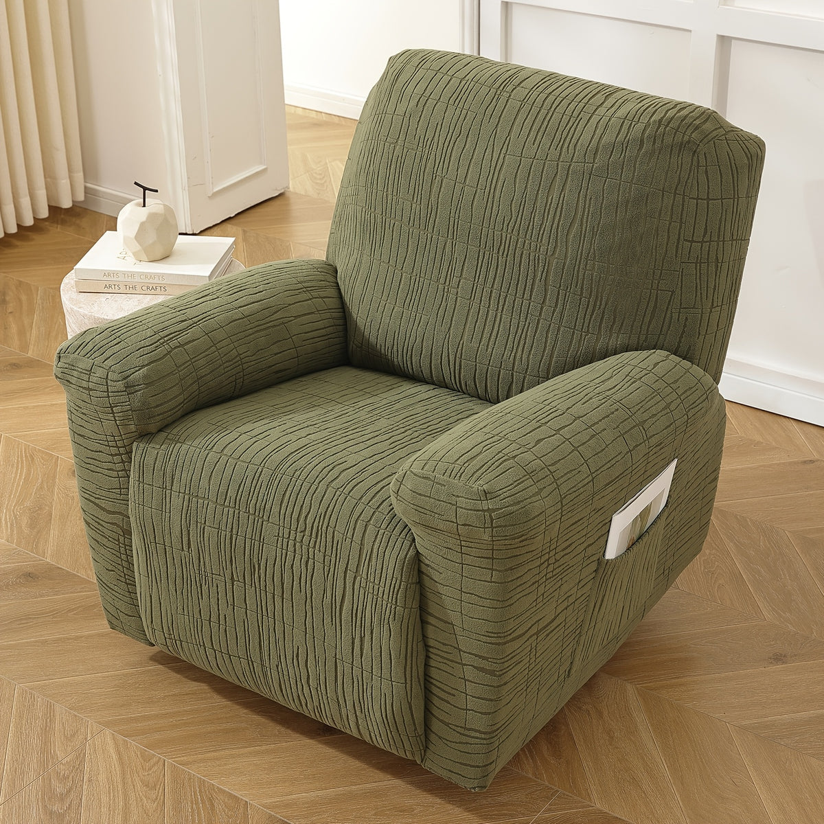 Housse de canapé extensible en polaire jacquard antidérapante à housses, vue d'ensemble