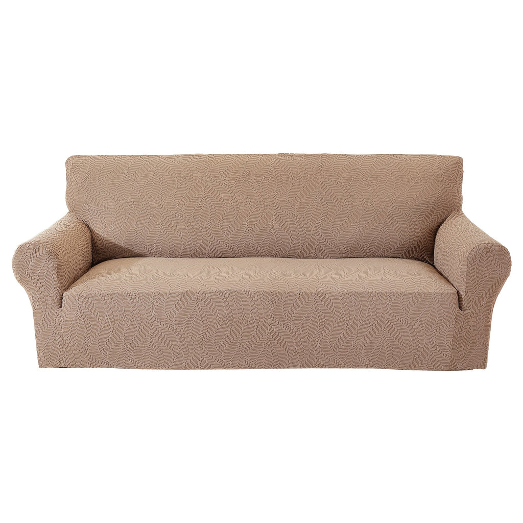 Housse de canapé extensible en polaire jacquard antidérapante au rendu glamour, mise en situation