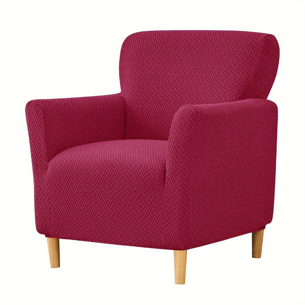 Housse de fauteuil extensible en polaire jacquard pour fauteuil, vue d'ensemble