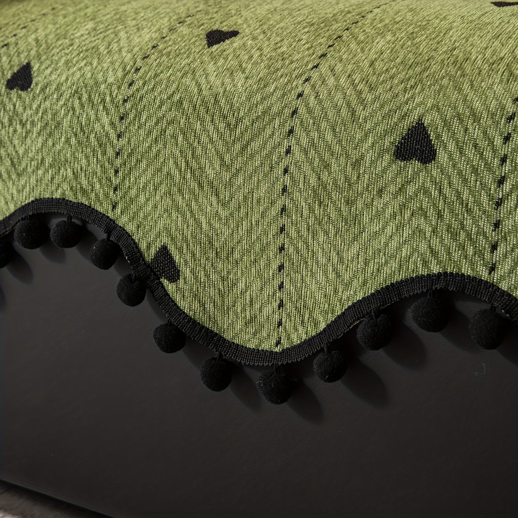 Housse de coussin en chenille jacquard antidérapante, mise en situation