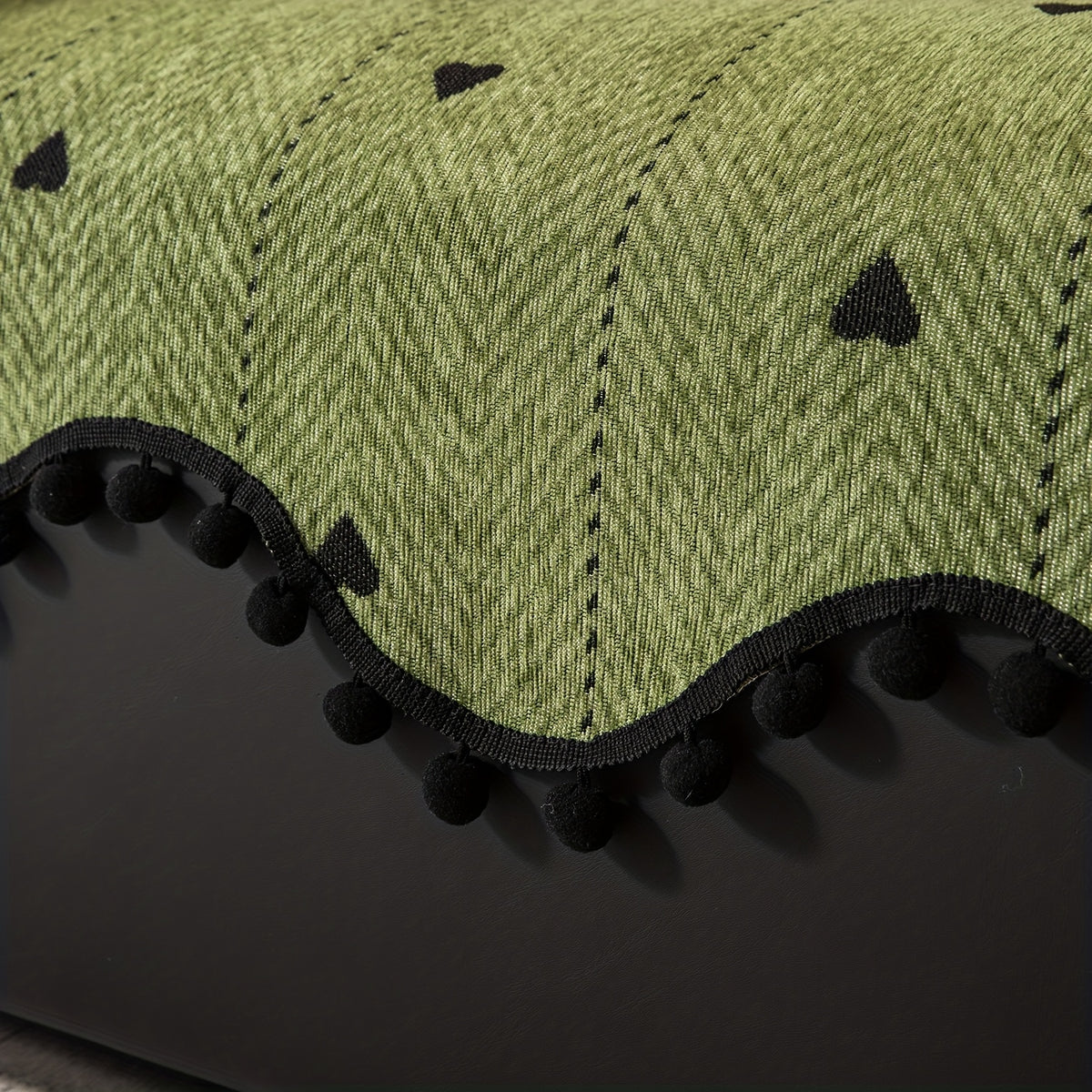 Housse de coussin en chenille jacquard antidérapante, mise en situation