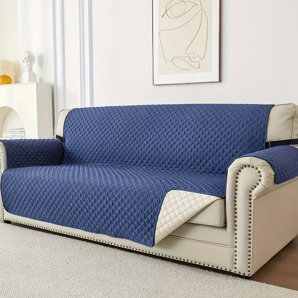 Housse de canapé légère en polyester antidérapante, détail de l'ourlet