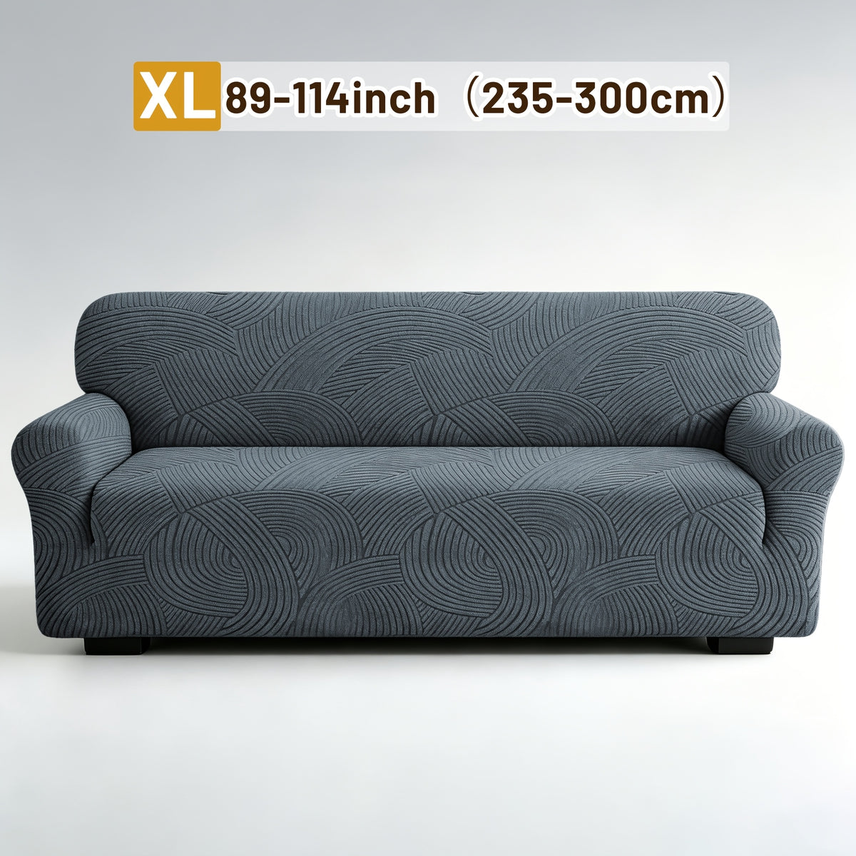 Housse de canapé extensible en polaire jacquard à motif géométrique, housse posée