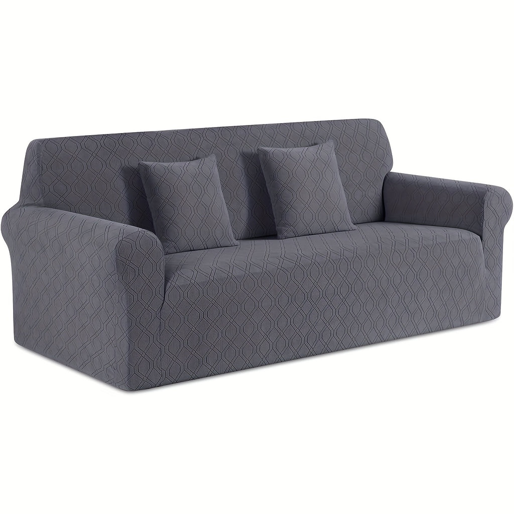 Housse de canapé épaisse extensible en polaire jacquard à housses séparées, compatible fauteuil, canapé deux places, canapé trois places