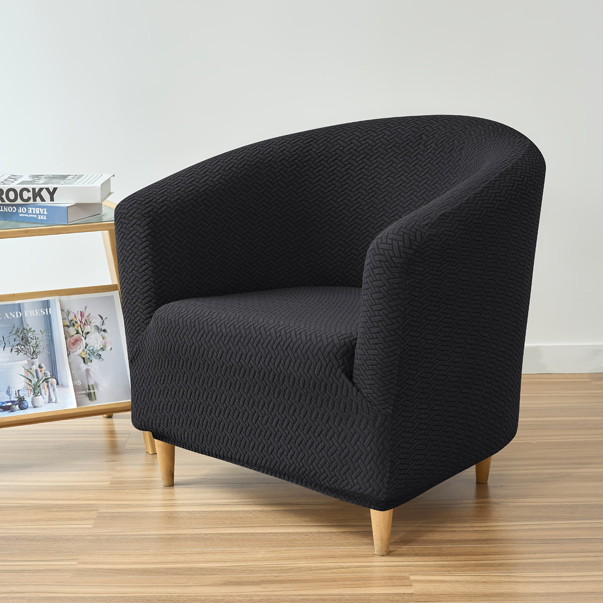 Housse de canapé extensible en polaire jacquard pour fauteuil, vue d'ensemble