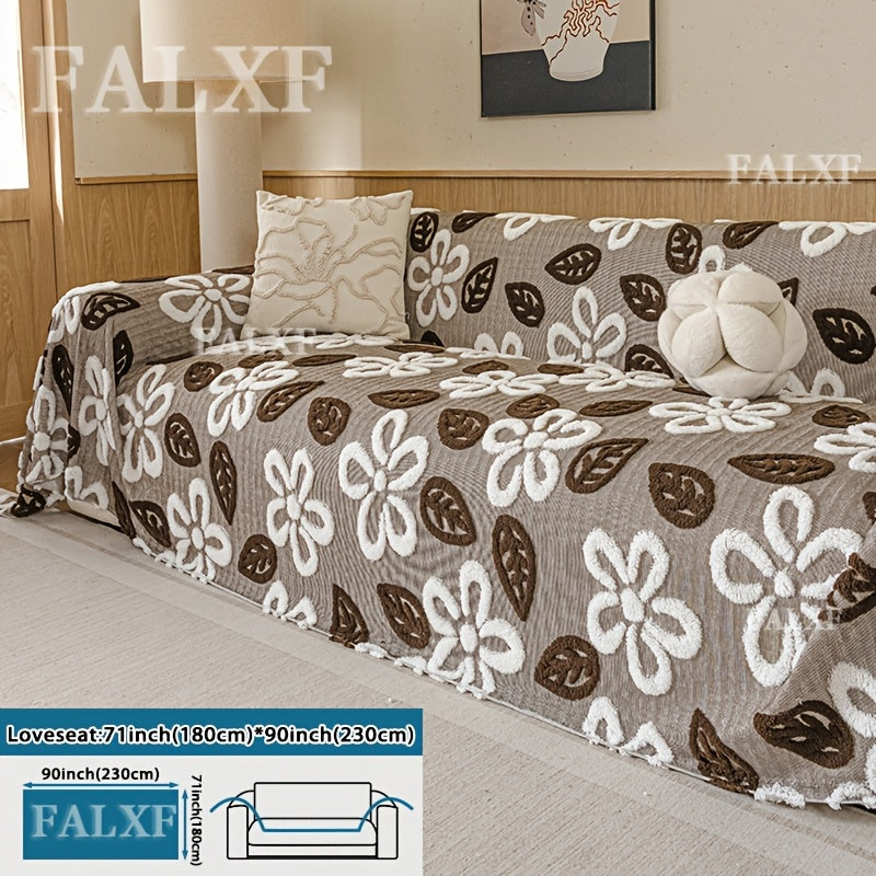 Housse de canapé en velours jacquard à rayures, gros plan sur le tissu
