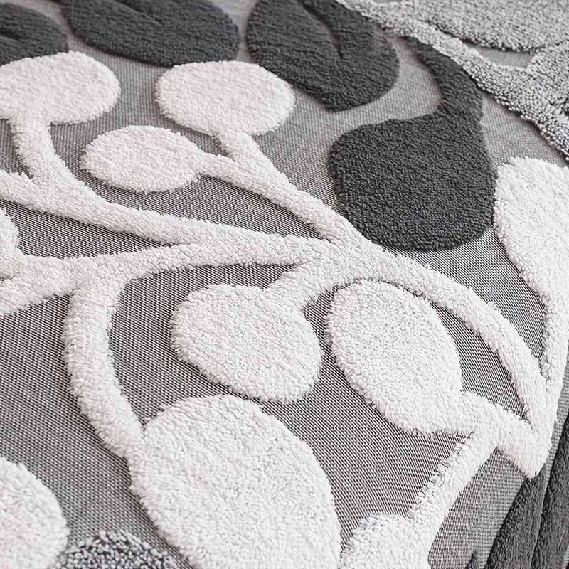 Housse de canapé en velours jacquard à motif bohème, gros plan sur le tissu
